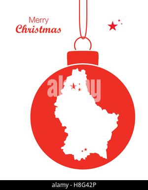 Merry Christmas Map Luxembourg Stock Vector