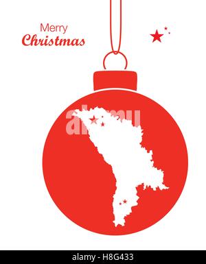 Merry Christmas Map Moldova Stock Vector