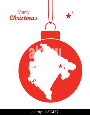 Merry Christmas Map Montenegro Stock Vector