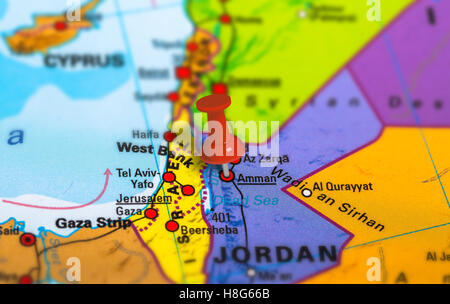 Jordan Amman map Stock Photo