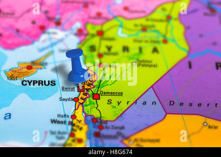 Beirut Lebanon map Stock Photo