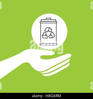 hands together environment trash recycle concept vector illustration eps 10 Stock Vector