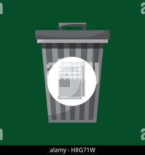 trash can and paper recycling icon vector illustration eps 10 Stock Vector