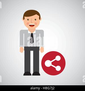 social media man concept share vector illustration eps 10 Stock Vector