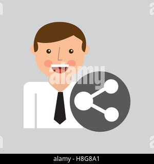 social media man concept share vector illustration eps 10 Stock Vector