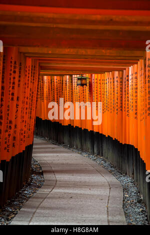 Walkway in Fushimi Inari shrine in Kyoto, Japan Stock Photo