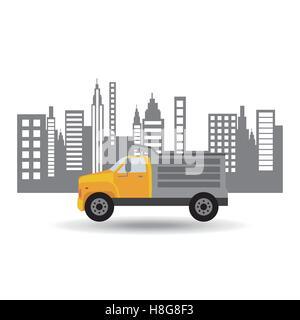 dump truck city background graphic vector illustration eps 10 Stock Vector
