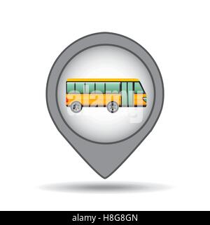 school bus yellow map pointer design vector illustration eps 10 Stock Vector