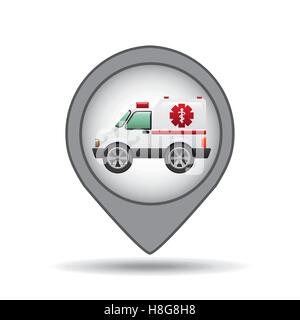 ambulance car icon map pointer vector illustration eps 10