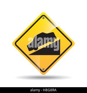 road sign steep decline icon vector illustration eps 10 Stock Vector