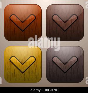 Wooden check marks. Vector illustration Eps 10 Stock Vector