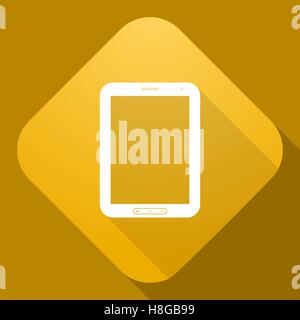 Vector illustration. Vector icon of Tablet PC with a long shadow Stock Vector