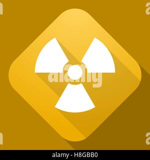 Vector illustration. Vector icon of Radiation Sign with a long shadow Stock Vector