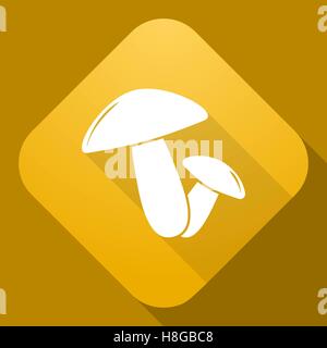 Vector illustration. Vector icon of Mushrooms with a long shadow Stock Vector