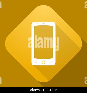 Vector illustration. Vector icon of Smart Phone with a long shadow Stock Vector