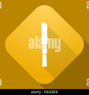 Vector illustration. Vector icon of Knife with a long shadow Stock Vector