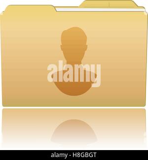 Vector illustration. Folder with male silhouette. Vector illustration Eps 10 Stock Vector