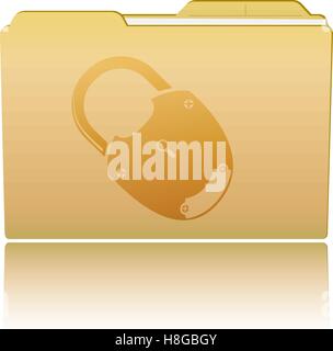 Vector illustration. Folder with padlock. Vector illustration Eps 10 Stock Vector