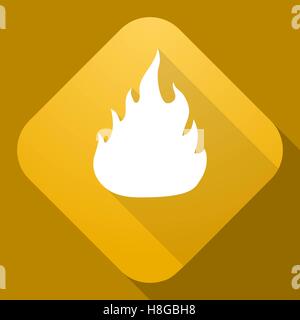 Vector illustration. Vector icon of Fire Sign with a long shadow Stock Vector
