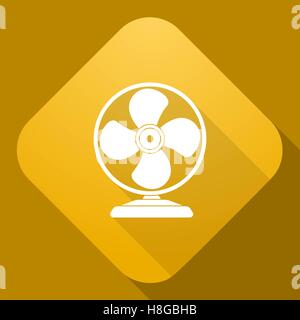 Vector illustration. Vector icon of Fan with a long shadow Stock Vector