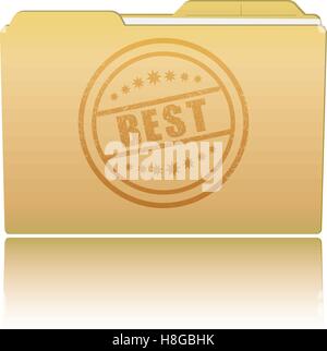 Vector illustration. Folder with "Best" damaged stamp Stock Vector