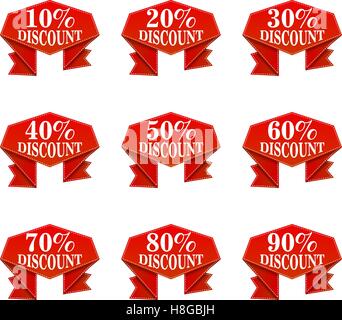 Vector illustration of Discount labels. Vector illustration Eps 10 Stock Vector