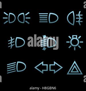 Car interface symbols. Vector illustration Eps 10 Stock Vector