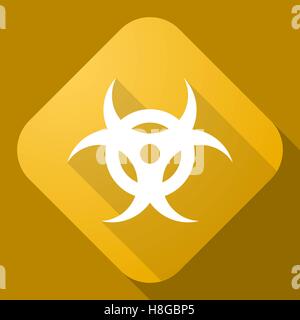 Vector illustration. Vector icon of Bio Hazard Sign with a long shadow Stock Vector