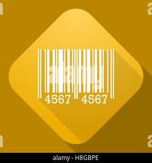 icon of Barcode Sign with a long shadow Stock Vector