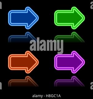 Vector illustration of Neon arrows. Eps 10 Stock Vector