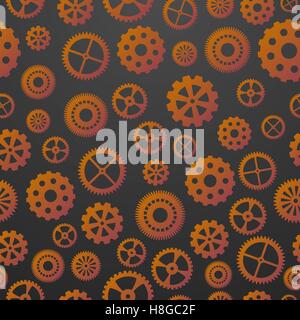 Vector illustration. Gears seamless pattern. Eps 10 Stock Vector