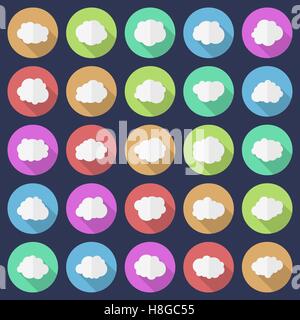 Set of cloud icons. Modern flat style Stock Vector