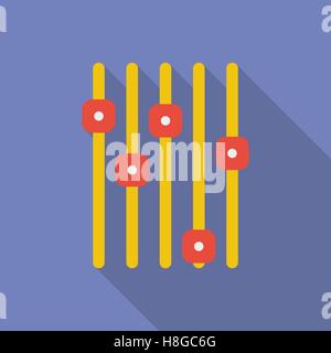Volume equalizer icon. Modern Flat style with a long shadow Stock Vector