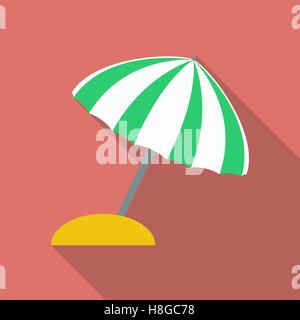 Beach umbrella icon. Modern Flat style with a long shadow Stock Vector