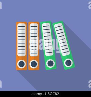 Office folders icon. Modern Flat style with a long shadow Stock Vector