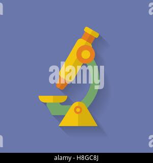 Microscope icon. Flat style  modern vector icon Stock Vector