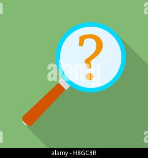Magnifier icon. Idea search. Modern Flat style with a long shadow Stock Vector