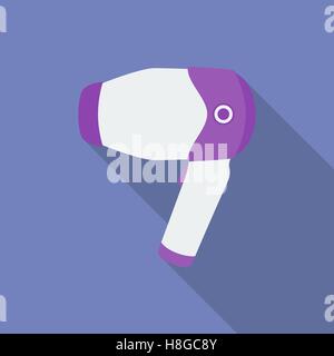 Hair dryer icon. Modern Flat style with a long shadow Stock Vector