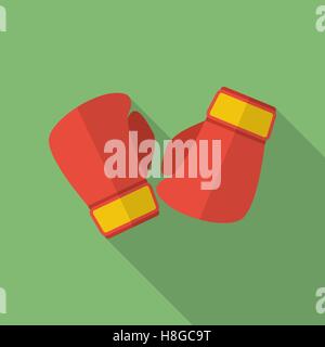 Boxing gloves icon. Modern Flat style with a long shadow Stock Vector