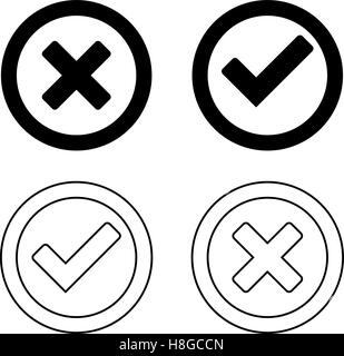 Set of check mark icons Stock Vector