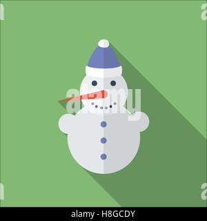 Snowman icon in flat style vector image Stock Vector Image & Art - Alamy
