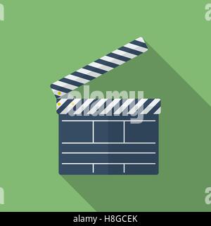 Icon of Movie Clapper. Flat style Stock Vector