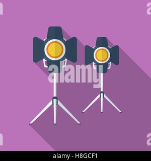 Icon of Cinema Lamp or Lighter. Flat style Stock Vector