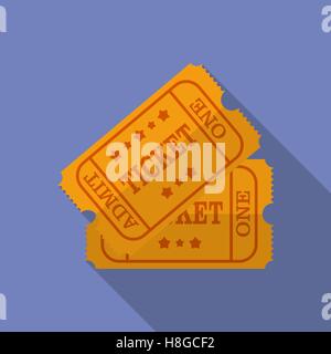 Ticket icon in flat style. Coupon vector illustration on isolated ...