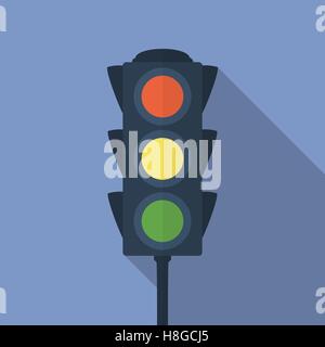 Icon of traffic light. Flat style Stock Vector