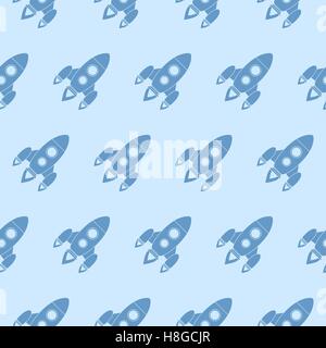 Seamless pattern with rockets Stock Vector