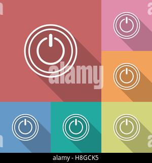 Icon of power button. Flat style Stock Vector