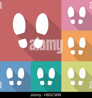 Shoe prints or Footprint icon. Stock Vector