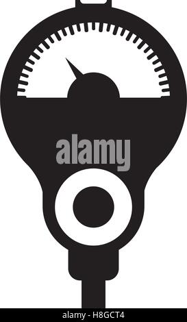 silhouette of parking meter device icon over white background. vector illustration Stock Vector