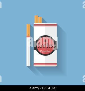 Icon of cigarette pack. Flat style Stock Vector